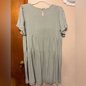 Chic Soul Sage Babydoll Dress